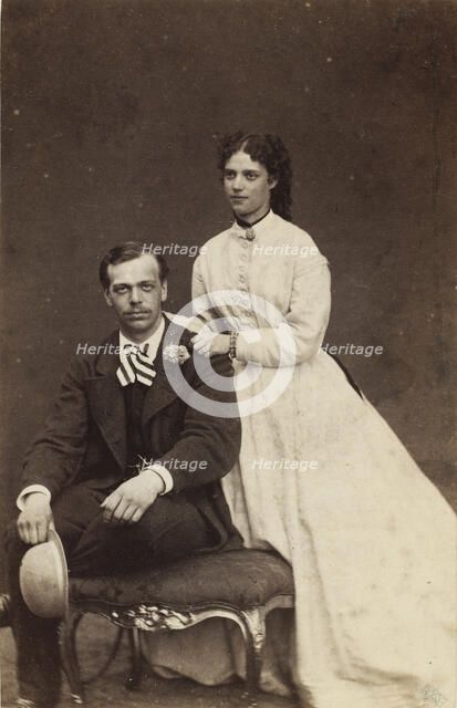 Grand Duke Alexander Alexandrovich of Russia and Princeess Dagmar of Denmark, 1866. Creator: Hansen, Georg Emil (1833-1891).