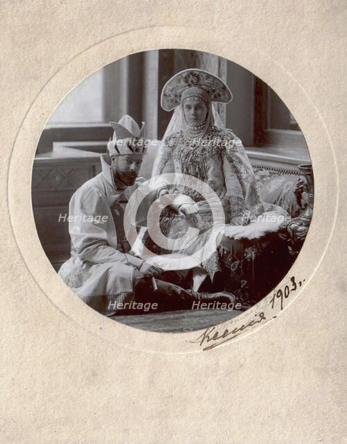 Grand Duke Alexander Mikhailovich and Grand Duchess Xenia Alexandrovna of Russia, 1903. Artist: Charles Bergamasco