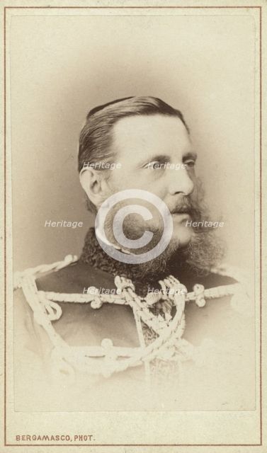 Grand Duke Konstantin Nicolaevich, head-and-shoulders portrait, facing right, between 1870 and 1886. Creator: Unknown.