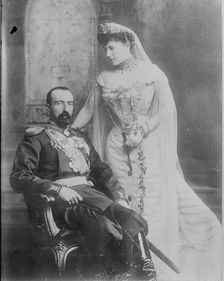 Grand Duke Michael Mikhailovich of Russia and his wife Countess Sophie de Torby, 1902. Artist: Lafayette, James (1853-1923)