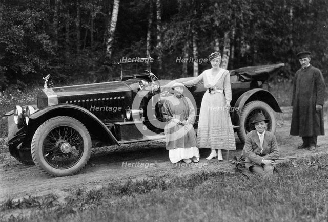Grand Duke Michael of Russia with a 1914 Rolls-Royce Silver Ghost. Creator: Unknown.