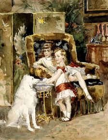 Grand Duke Michael Alexandrovich of Russia (1878-1918) and Grand Duchess...(1875-1960). Creator: Edelfelt, Albert Gustaf Aristides (1854-1905)