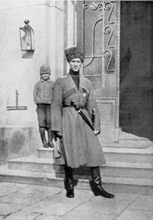 Grand Duke Michael Alexandrovich of Russia in cossack uniform, 1917