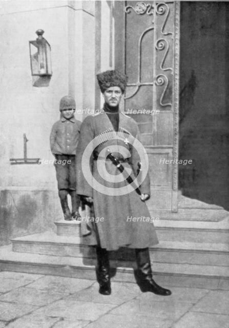 Grand Duke Michael Alexandrovich of Russia in cossack uniform, 1917. Artist: Unknown