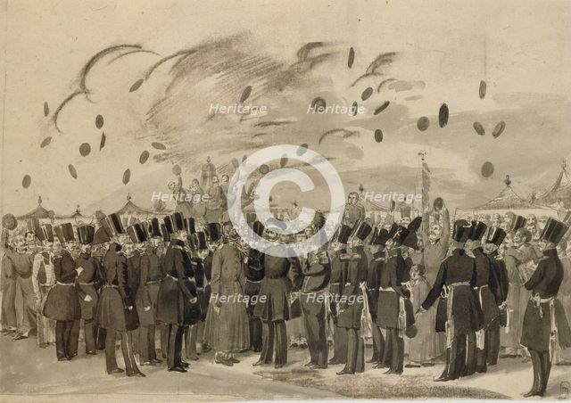 Grand Duke Mikhail Pavlovich Visiting the Camp of the Life-Guard Finland Regiment on July 8, 1837, 1837. Artist: Fedotov, Pavel Andreyevich (1815-1852)