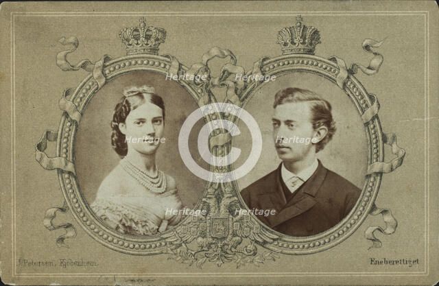 Grand Duke Nicholas Alexandrovich of Russia (1843-1865) and Princess Dagmar of Denmark, 1865. Creator: Hansen, Georg Emil (1833-1891).