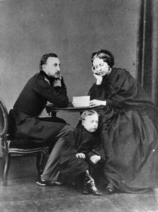 Grand Duke Nicholas Nikolaevich (the elder) of Russia with his wife and son, c1861-c1863