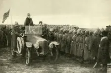 Grand Duke Nikolai congratulates Russian troops...Erzerum, Turkey, First World War, 1916, (c1920). Creator: Unknown
