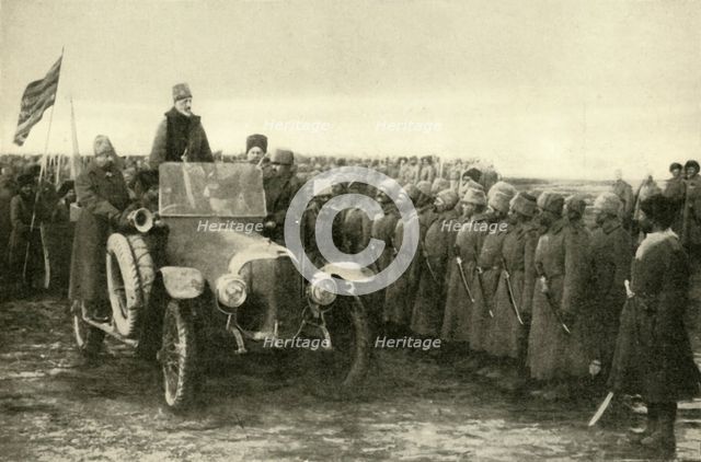 Grand Duke Nikolai congratulates Russian troops...Erzerum, Turkey, First World War, 1916, (c1920). Creator: Unknown.