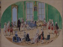 Grand Duke Pavel Petrovich and Grand Duchess Maria Fyodorovna in Vienna in 1782, 1782. Artist: Loeschenkohl, Johann Hieronymus (1753-1807)
