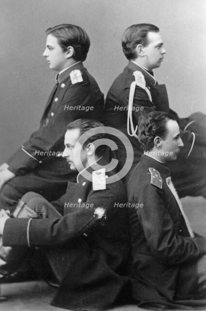 Grand Dukes Alexander Alexandrovich and Vladimir Alexandrovich of Russia, c1870-c1875(?). Artist: Sergei Levitsky