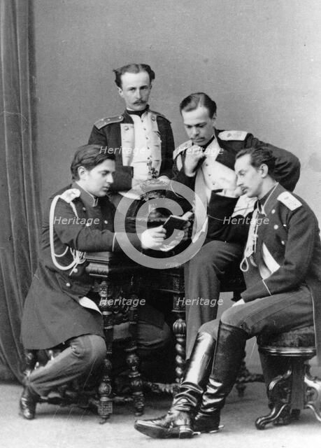 Grand Dukes Alexander Alexandrovich and Vladimir Alexandrovich of Russia, c1870-c1875(?). Artist: Sergei Levitsky