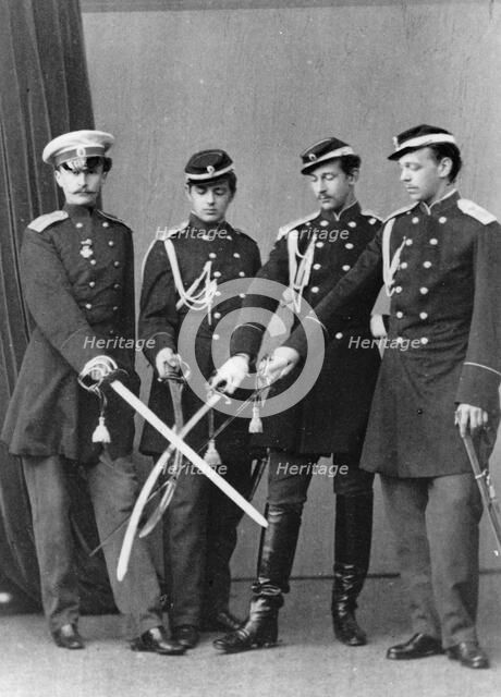 Grand Dukes Alexander Alexandrovich and Vladimir Alexandrovich of Russia, c1870-c1875(?). Artist: Sergei Levitsky