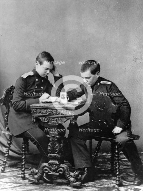 Grand Dukes Alexander Alexandrovich and Vladimir Alexandrovich of Russia, c1859-c1861. Artist: Unknown