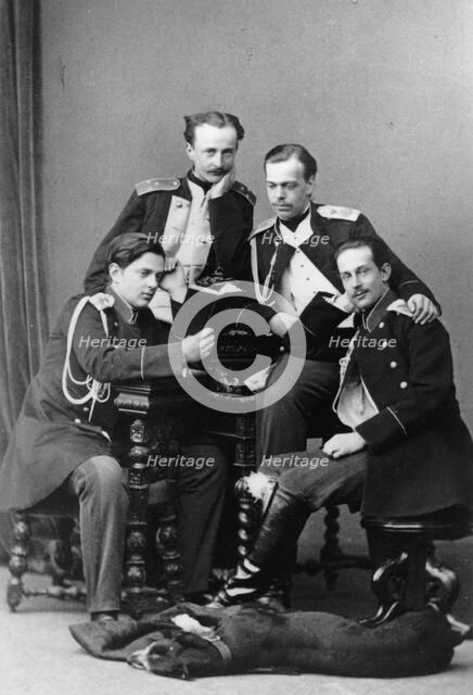 Grand Dukes Alexander Alexandrovich and Vladimir Alexandrovich of Russia, c1870-c1875(?). Artist: Sergei Levitsky