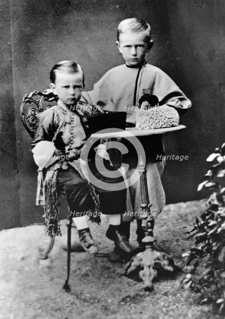 Grand Dukes Paul Alexandrovitch and Sergei Alexandrovitch of Russia, 1863. Artist: Unknown