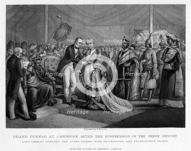 'Grand Durbar at Cawnpore after the Suppression of the Sepoy Revolt', c19th century. Artist: Unknown