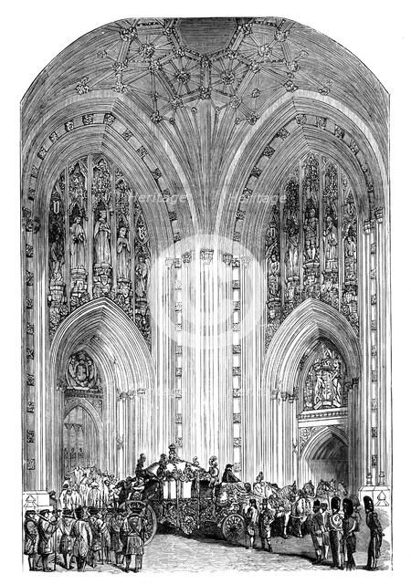 Grand Entrance, Westminster Palace, London, c1888. Artist: Unknown