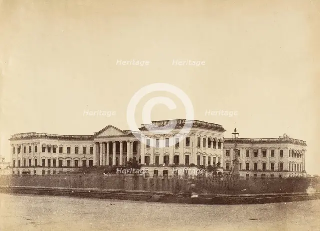 Grand Entrance to the Government House, Calcutta, 1850s. Creator: Captain R. B. Hill.