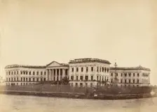 Grand Entrance to the Government House, Calcutta, 1850s. Creator: Captain R. B. Hill