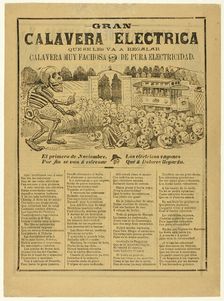 Grand Electric Calavera as a Present to You, A Calavera of Pure Electricity, 1907. Creator: José Guadalupe Posada