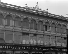 Grand facade of the Co-op central drapery department, Barnsley, South Yorkshire, 1961. Creator: Michael Walters