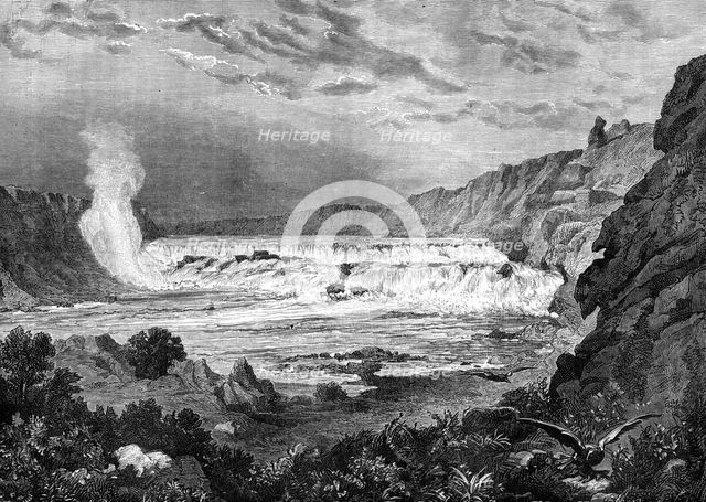 Grand Falls, Missouri River, USA, 19th century.Artist: Jules Laurens