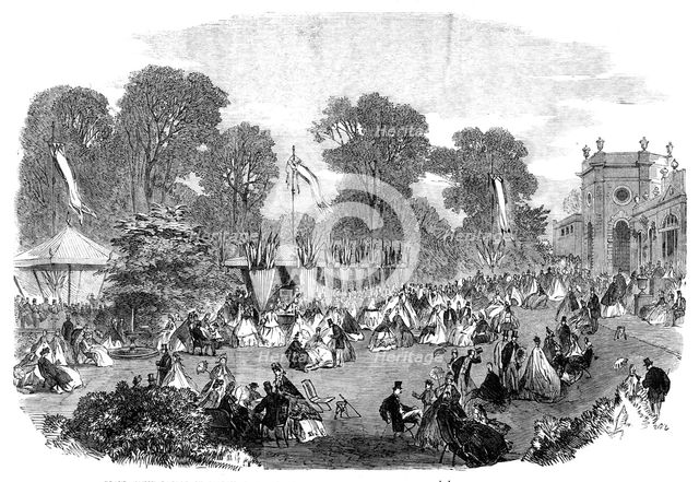 Grand fancy bazaar at Orleans House, Twickenham, in aid of the French Société de Bienfaisance, 1864. Creator: Unknown.