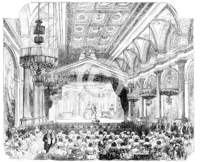 Grand Fete and Theatrical Representation at the Hotel de Ville, Paris, in honour of the Peace Plenip Creator: Unknown.