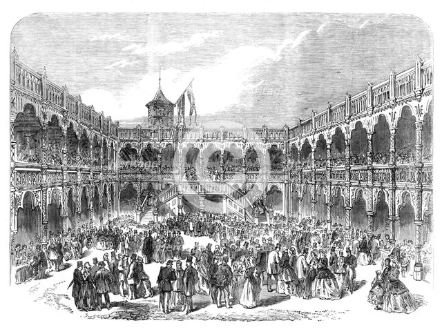 Grand Festival of the Municipality and Royal Academy of Antwerp: restoration of the Old Bourse, 1864 Creator: Unknown.
