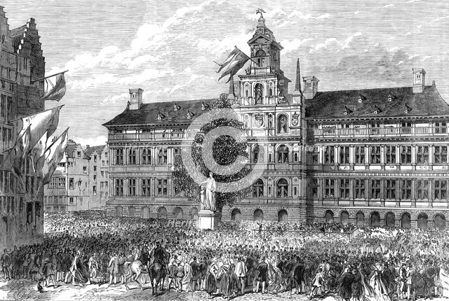Grand Festival of the Municipality and Royal Academy of Antwerp…Antwerp Crowning Teniers, 1864. Creator: Unknown.