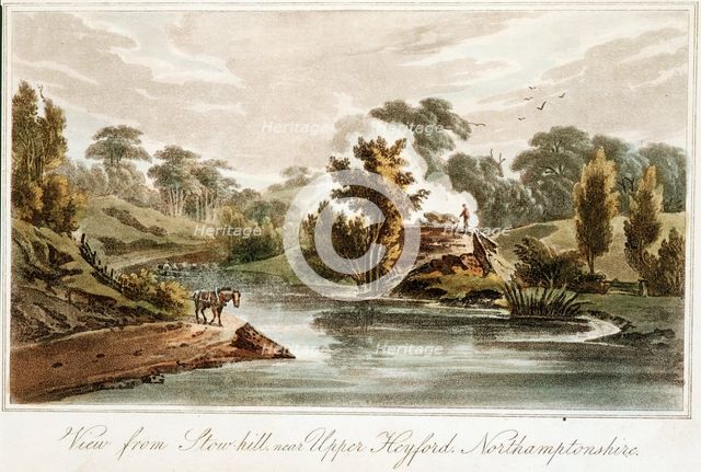 Grand Junction Canal from Stow Hill near Upper Heyford, Northamptonshire, 1819. Artist: John Hassell