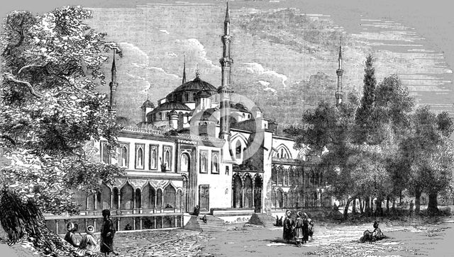 'Grand Mosque of the Sultan Achmet on the Hippodrome at Constantinople', 1854. Creator: Unknown.