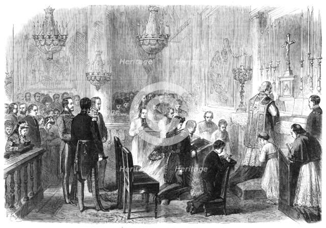 Grand Mass in the Chapel of the Tuileries, 1869. Creator: Unknown.