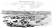 Grand Military Steeplechase in the Crimea, 1856. Creator: Unknown