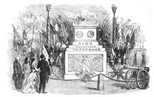 Grand Military Trophy, at the Concerts for the Benefit of the Patriotic Fund, in the Town..., 1854. Creator: Unknown