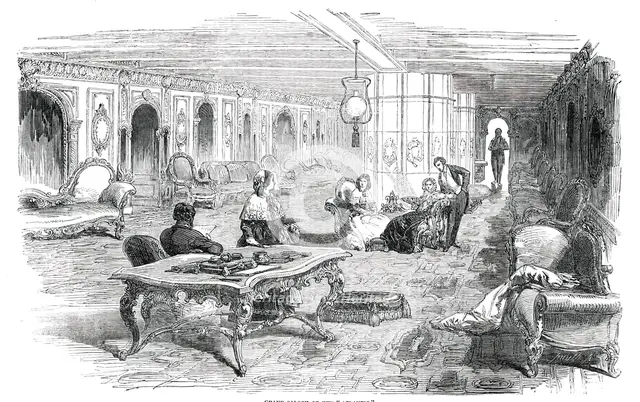 Grand Saloon of the "Atlantic", 1850. Creator: Smyth.