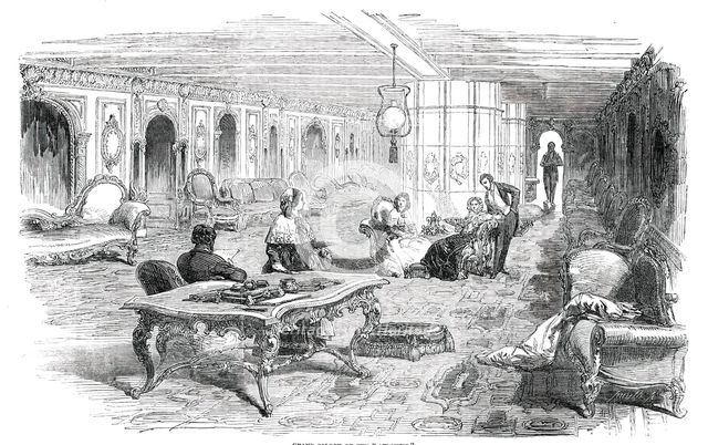 Grand Saloon of the "Atlantic", 1850. Creator: Smyth.