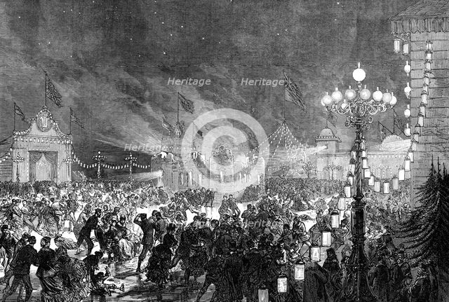 Grand skating fete on the Neva in honour of the Duke of Edinburgh's marriage, 1874. Creator: Unknown.