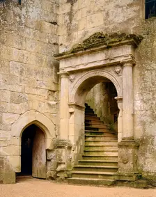 Grand stairway to the hall, Old Wardour Castle, near Tisbury, Wiltshire, c2000s(?)