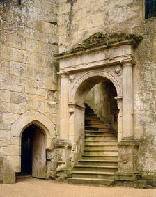 Grand stairway to the hall, Old Wardour Castle, near Tisbury, Wiltshire, c2000s(?)