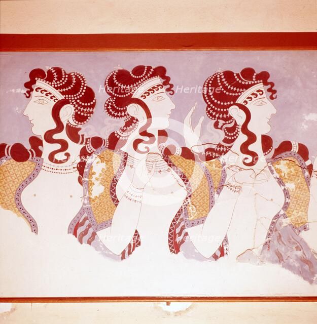 Grand Staircase of Minoan Royal Palace at Knossos, Crete, c1700BC-c1400BC. Artist: Unknown.