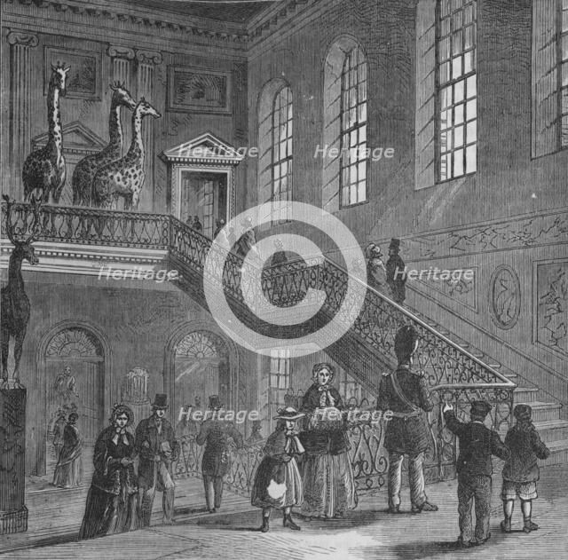 Grand staircase of Montagu House, Bloomsbury, London, c1830 (1878). Artist: Unknown.