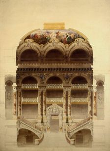 Grand Staircase of the Opera Garnier, 1860-1898. Creator: Garnier, Charles (1825-1898)
