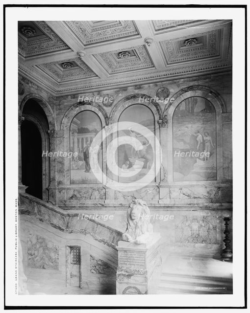 Grand staircase, Boston Public Library, Boston, Mass., c1901. Creator: Unknown.