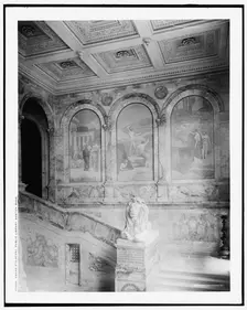 Grand staircase, Boston Public Library, Boston, Mass., c1901. Creator: Unknown