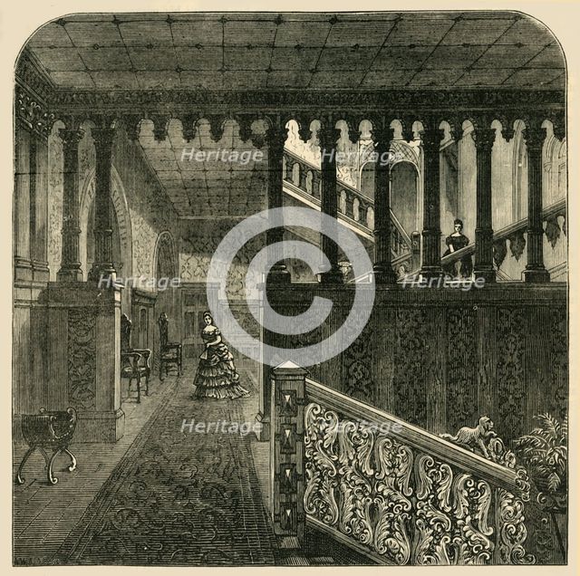'Grand Staircase, Holland House', c1876. Creator: Unknown.