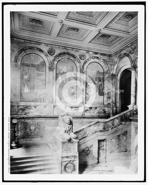 Grand staircase, Public Library, Boston, Mass., c1901. Creator: Unknown.