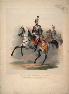 Grand Prince Alexander Nikolayevich as colonel-in-chief of the Austrian 4th Hussar Regiment, 1845. Artist: Anonymous
