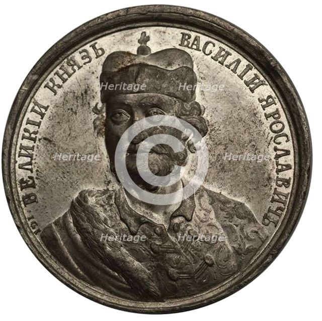 Grand Prince Vasily Yaroslavich (from the Historical Medal Series), 18th century. Artist: Jaeger, Johann Caspar (1744-1808)